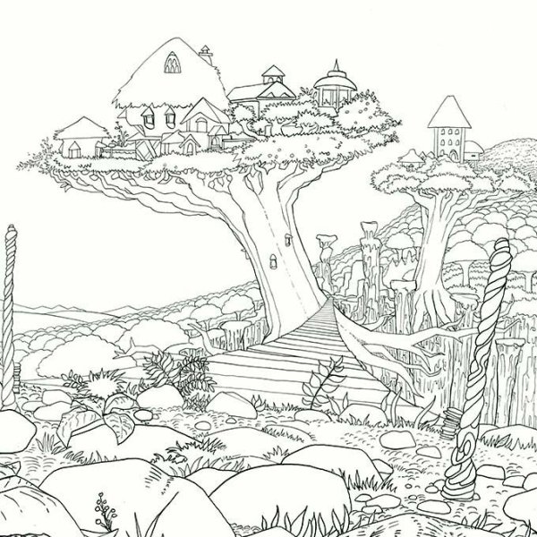 Раскраска "сказочный лес"