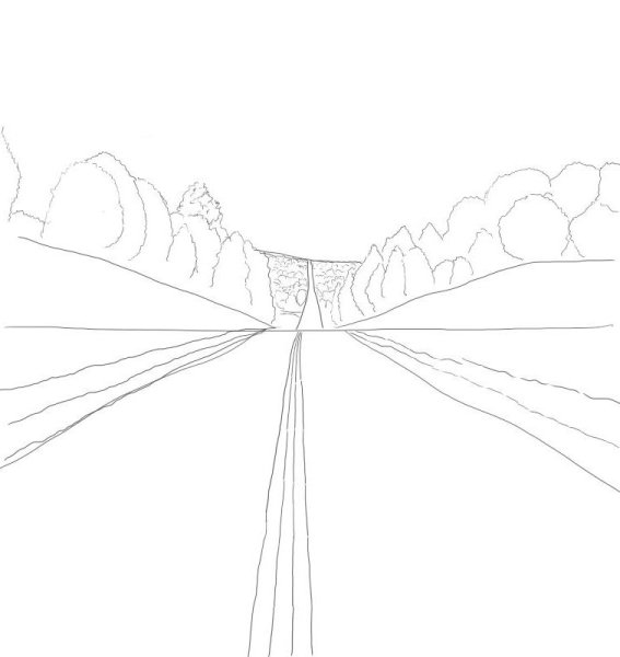 Дорога рисунок карандашом