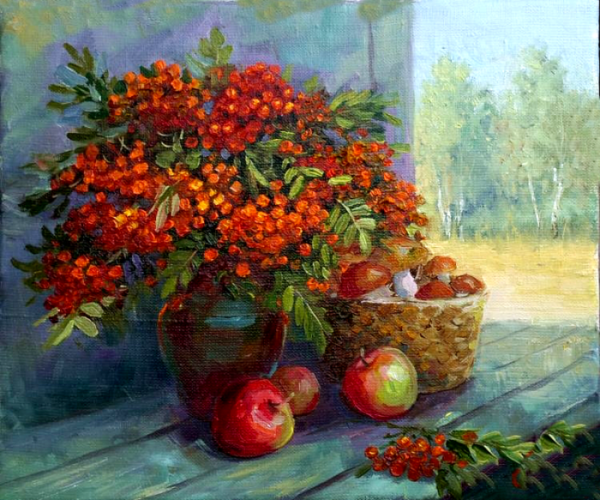 Натюрморты Бориса Щербакова рябина