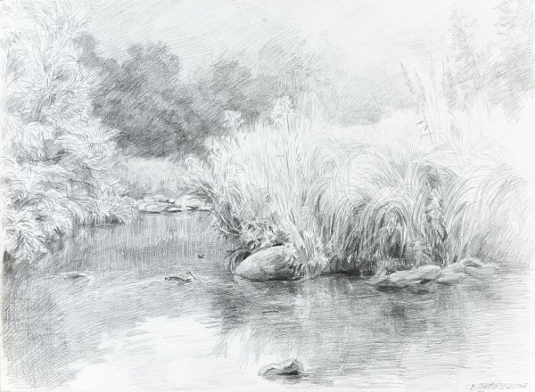 Пейзаж карандашом