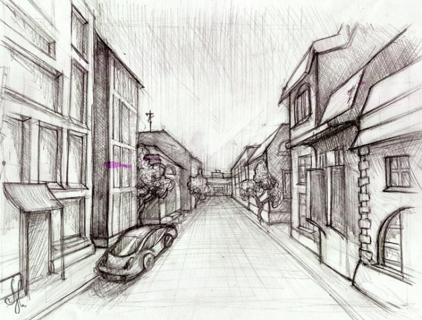 Городской пейзаж в перспективе