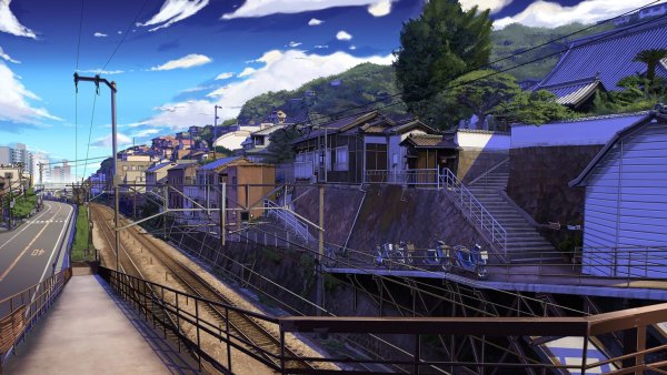 Городской пейзаж аниме