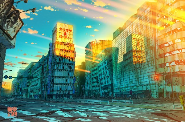 Ночной Токио Макото Синкай