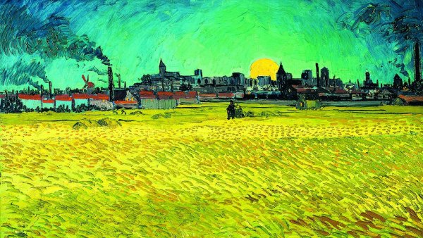 Ван Гог пшеничное поле с кипарисами