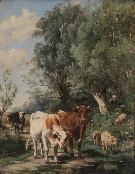 Пейзаж с коровами