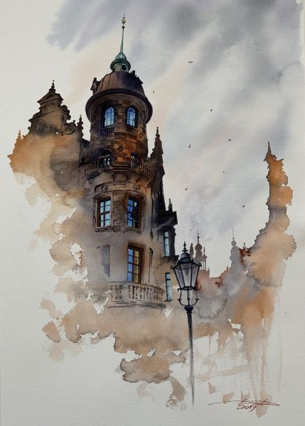 Томас Шаллер акварель картины