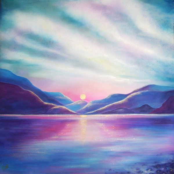 Батик пейзаж свободная роспись