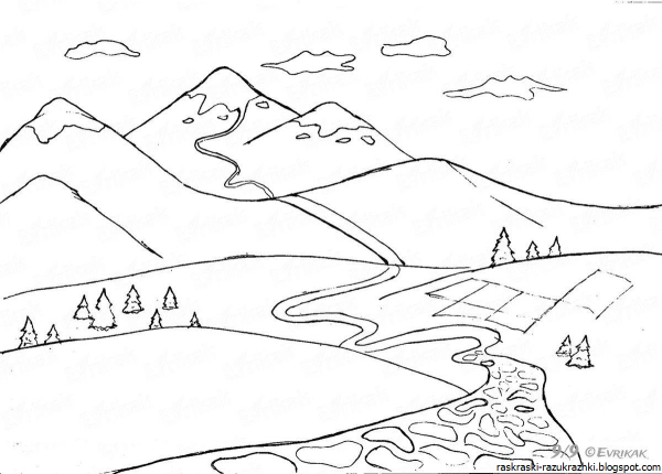 Раскраска. У реки