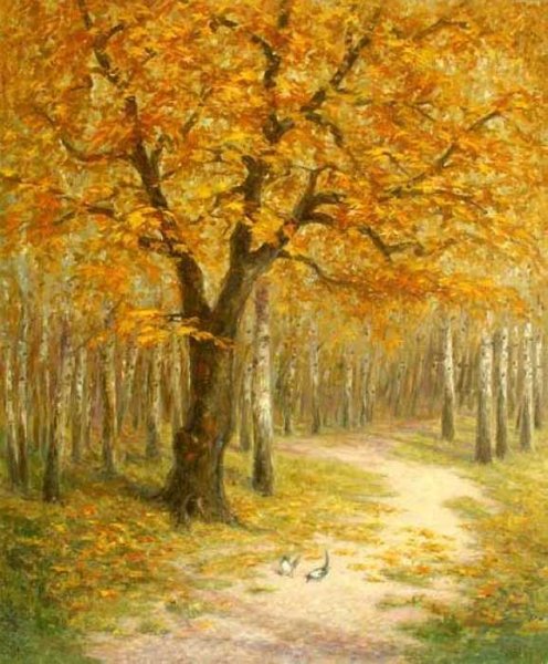 Исаак Ильич Левитан дубовая роща осень