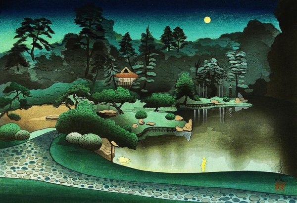 Китайский сад гравюра