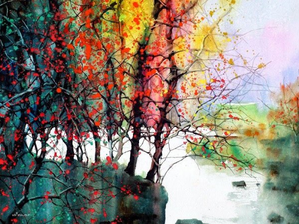 Художник Фенг акварель пейзажи