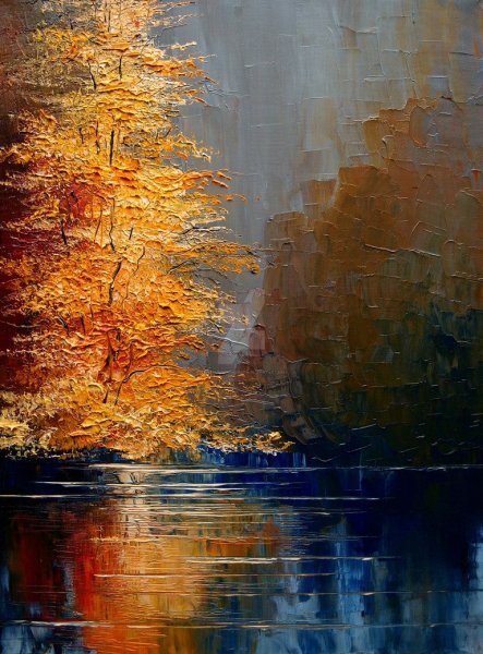 Леонид Афремов осень береза