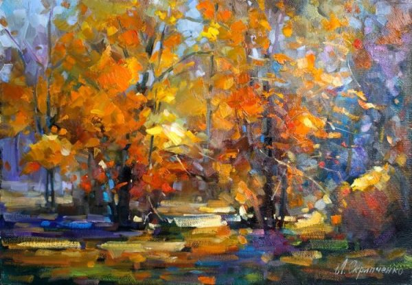 Осень акрилом