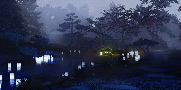 Японский лес ночью