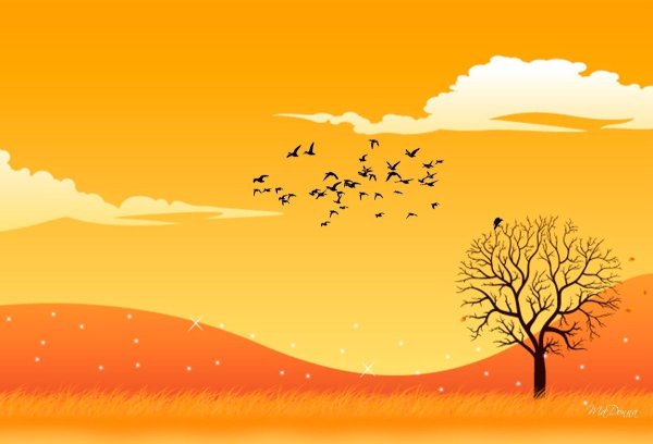 Осенний пейзаж Минимализм