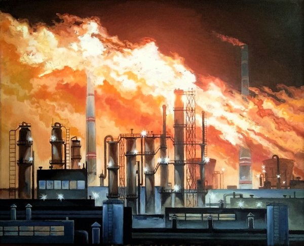 Индустриальный пейзаж завод