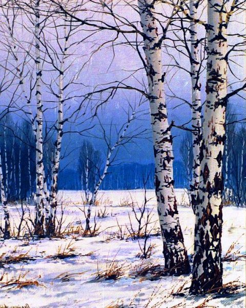 Алексей Либеров пейзаж Березки зима