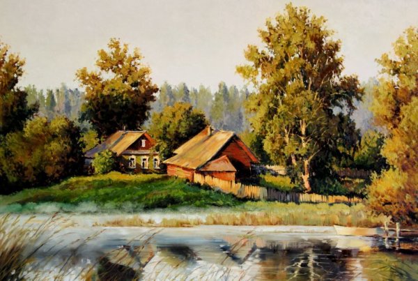 Пейзаж осени сено