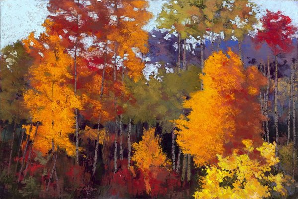 Осенний лес пастелью