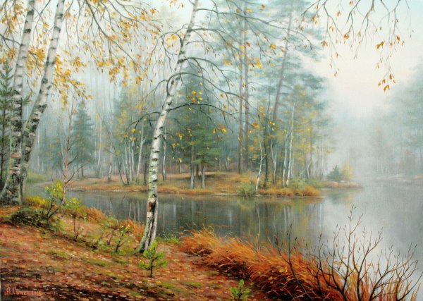 Картины пейзажи Сергей Курицын река