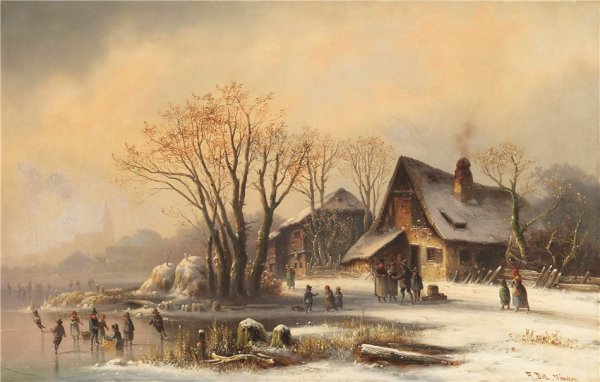 Антон Долль художник зимние картины