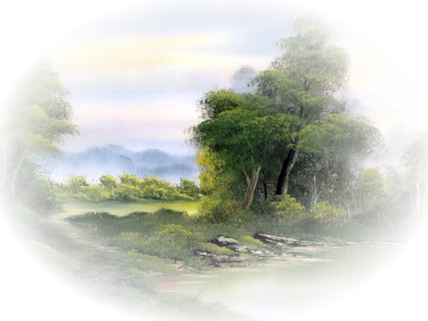 Пейзаж на прозрачном фоне