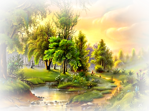 Летние пейзажи на прозрачном фоне