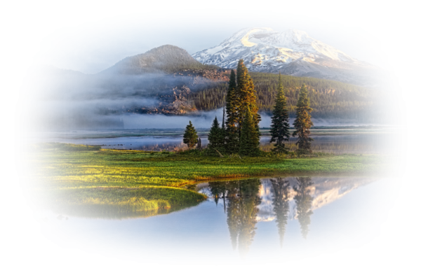 Пейзаж на прозрачном фоне