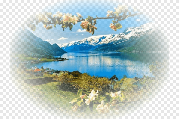 Весенний пейзаж на прозрачном фоне