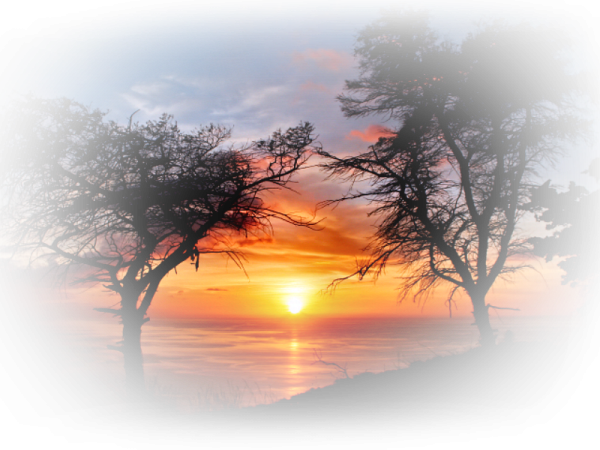 Закат на прозрачном фоне