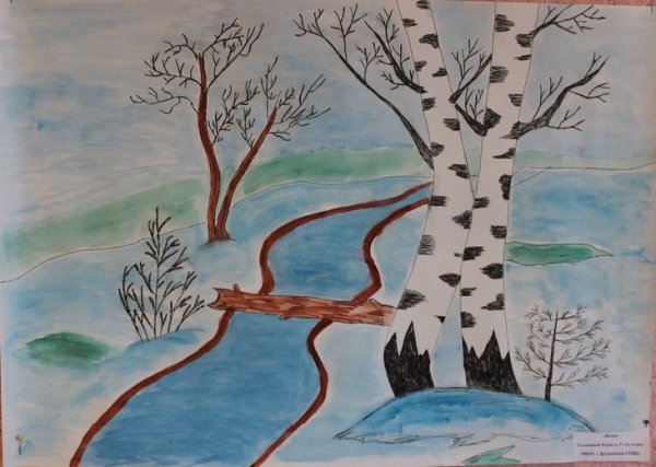 Весенний пейзаж для первого класса