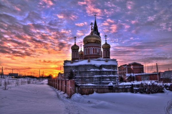 Барнаул зима площадь Баварина