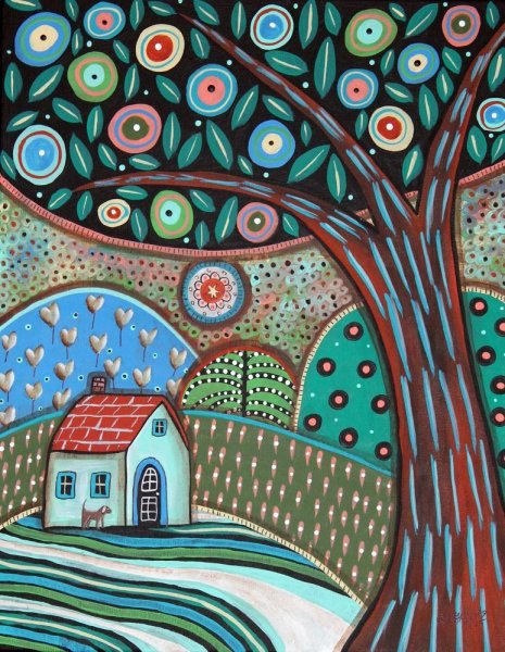 Пейзаж в декоративном стиле