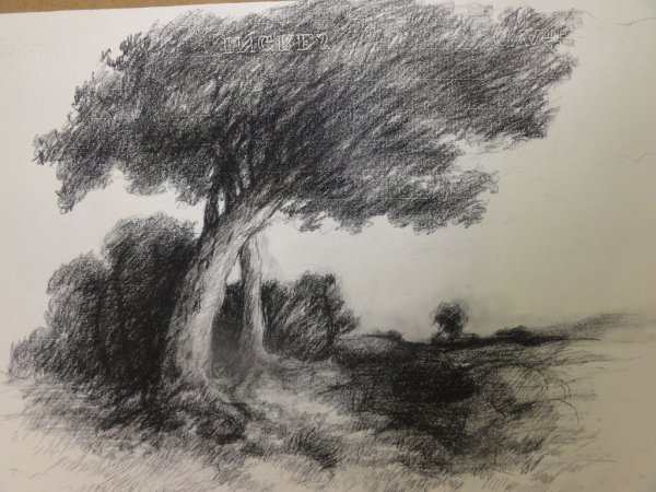 Рисунки углем пейзаж
