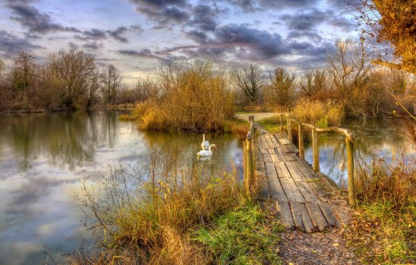 Пейзаж с мостиком