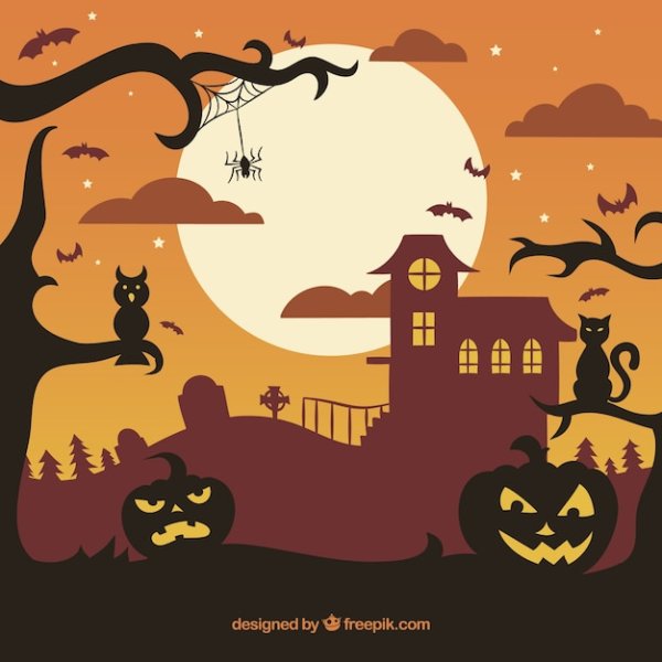 Векторный пейзаж Хэллоуин