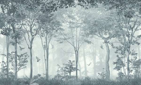 Фреска туманный лес Аффреско