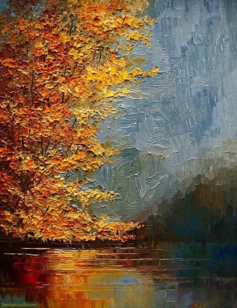 Пастозная живопись акрилом мастихином