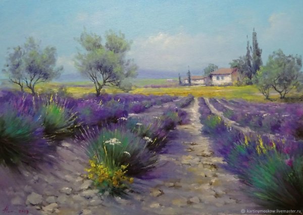 Прованский пейзаж пастелью