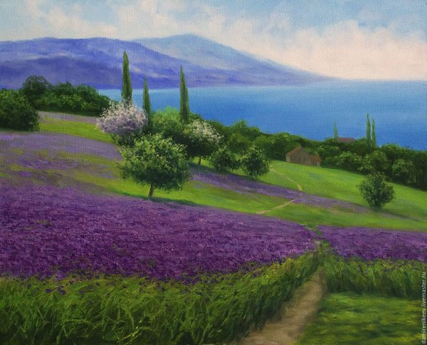 Картины маслом Лавандовые поля Прованс
