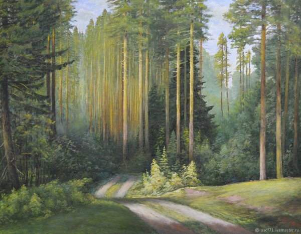 Сосновый лес холст масло Геннадий Янукевич