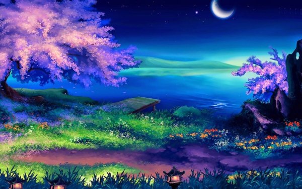 Сказочный пейзаж ночь