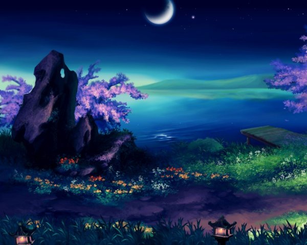 Сказочный ночной пейзаж