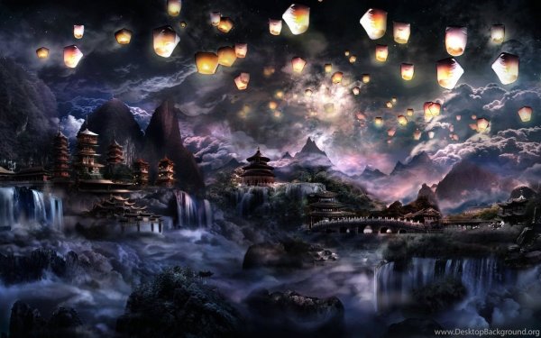 Фэнтези город ночь