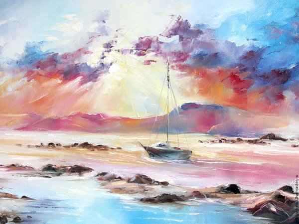 Красивые пейзажи маслом море