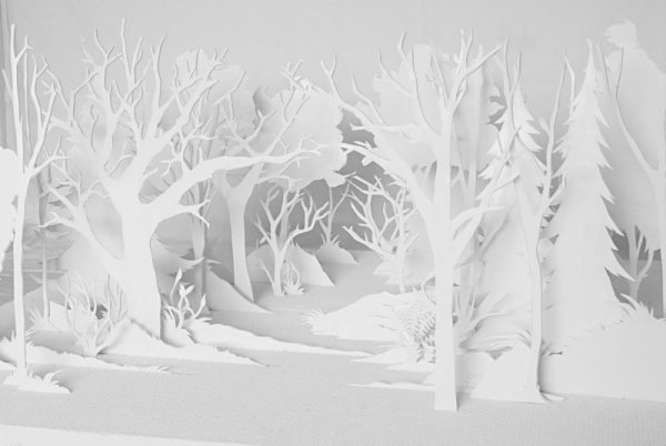 Объемный пейзаж из бумаги