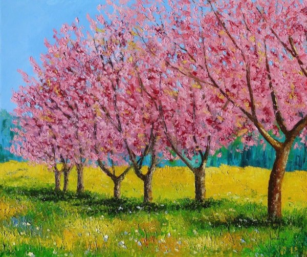 Рисование цветут сады