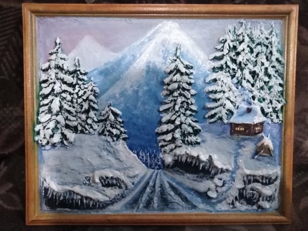 Пластилинография зима