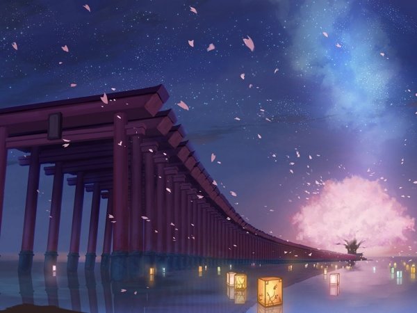 Ночное небо аниме