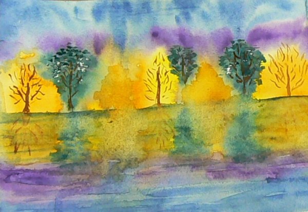 Инна Петрашкевич акварель осень